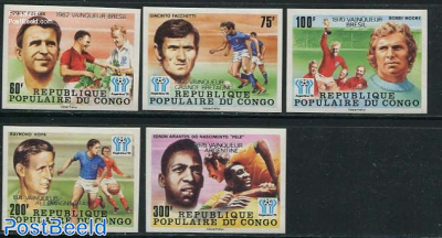 World Cup Football winners/famous players 5v imperforated