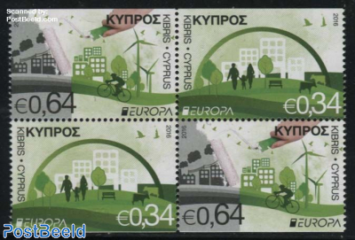 Europa, Think Green 4v from booklet (partially perforated)