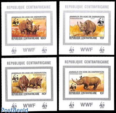 WWF, Rhino 4 s/s, imperforated