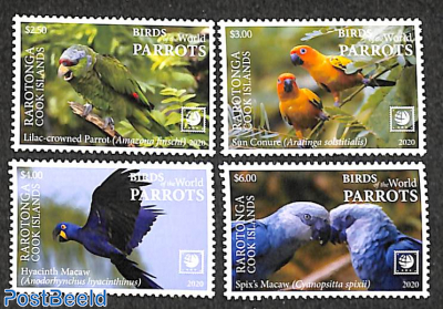 Rarotonga, Parrots 4v