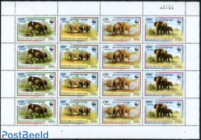 WWF, Elephants minisheet (with 4 sets)