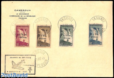 Spitfire overprints 4v on cover