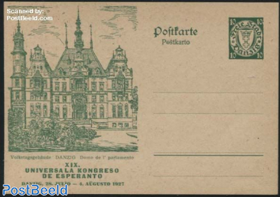 Illustrated postcard, Esperanto, Volkstaggebaude