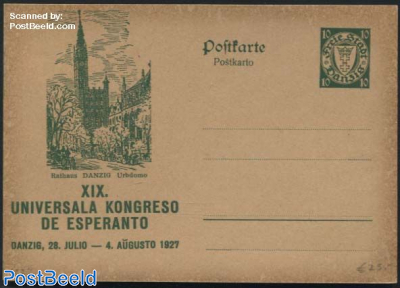 Illustrated Postcard, Esperanto congress, 10pf, Rathaus
