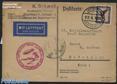 Zeppelin Post Mittelmeerfahrt, Graf Zeppelin