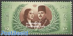 Briefmarke 1951 Agypten Konigreich Royal Wedding 1v 1951
