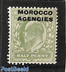 1/2p, Morocco Agencies, Stamp out of set