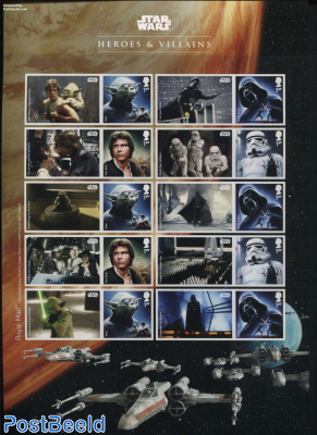 Star Wars sheet 10 s-a stamps + tabs (2.5 series)