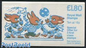 Definitives booklet, Rabbits, Selvedge at left