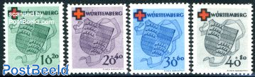 Wurttemberg, Red Cross 4v