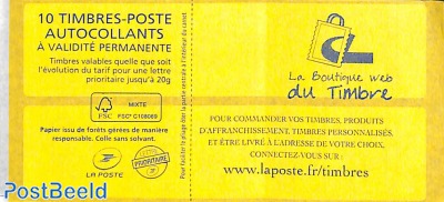 La boutique Web du Timbre, Booklet 10x timbre rouge s-a