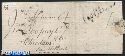 Letter from Boulogne to Schiedam (NL), via Rotterdam