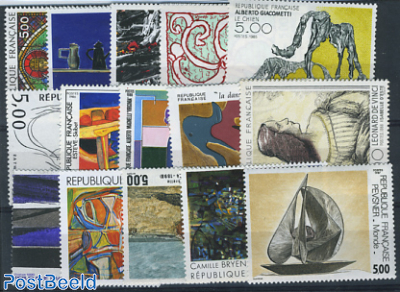 Art stamps France 1985/1987 (15 stamps)
