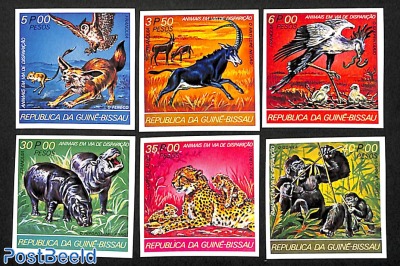 Endangered animals 6v, imperforated