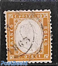10c, yellowbrown, used