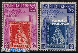 Toscane stamp centenary 2v