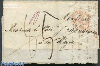 A piece of a folding letter from Italt to The Hague