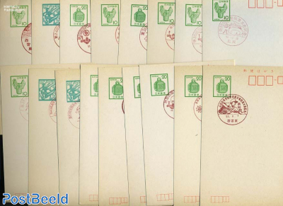 Collection of 17 postcards with baseball cancels