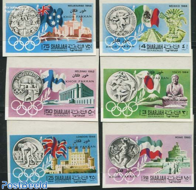 Olympic history 6v, imperforated