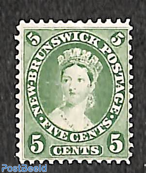 New Brunswick, 5c, Stamp out of set, without gum