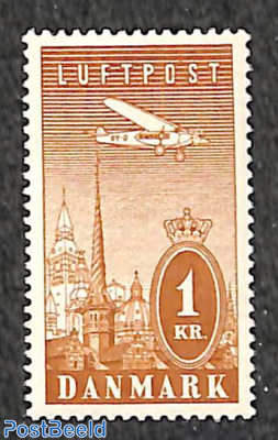 1Kr Brown, Stamp out of set