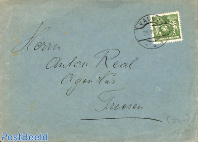 Letter from Vaduz to Friesen with Mi.No. 63