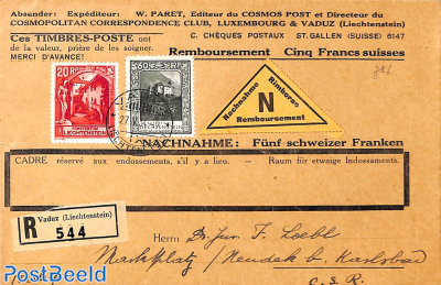 Cash on Delivery letter with Michel No. 97B and103B