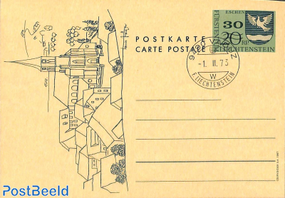 Postcard 30 on 20Rp, Eschen