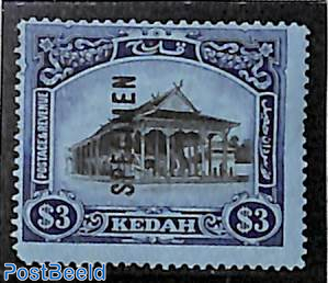 Kedah, 3$, SPECIMEN