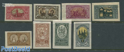 Central Lithuania, Definitives 8v imperforated