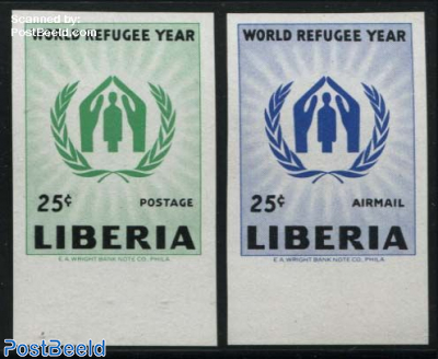 World refugee year 2v, imperforated