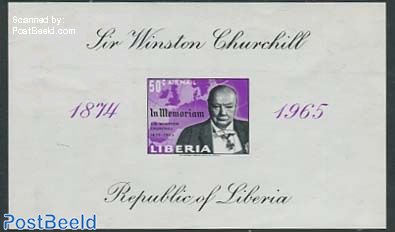 Sir Winston Churchill s/s, imperforated