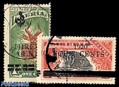 On Service overprints 2v