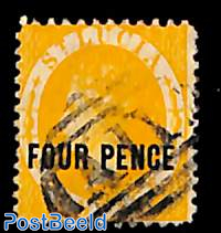 FOUR PENCE, perf. 12, used