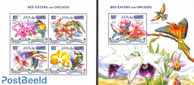 Bee eaters and orchids 2 s/s