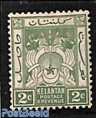 Kelantan, 2c, WM Script-CA, Stamp out of set