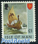 1P, Viking Longship, Stamp out of set