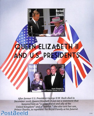 Queen Elizabeth II with pres. Bush sr. s/s