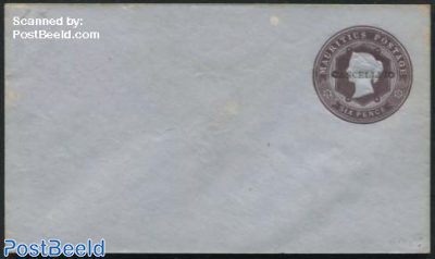 Envelope 6d, with CANCELLED overprint, Type I