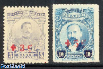 Red Cross overprints 2v