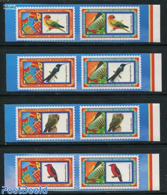 Greeting stamps 4x2v (set of 4 diff. bird pictures