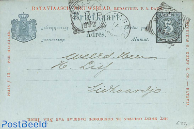 Postcard 5c BATAVIAASCH NIEUWSBLAD