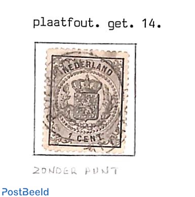 1c, plate flaw, without point in corner left under, used