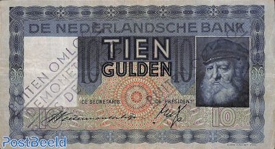 10 Gulden 1933 Buiten Omloop - Demonetized - Hors de Cours
