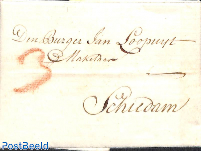 Folding letter from Amsterdam to the mayor of Schiedam