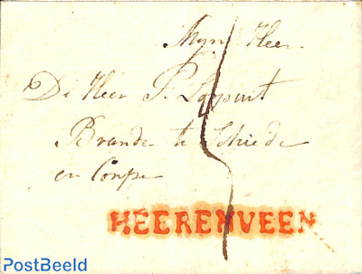 Folding letter from HEERENVEEN to Schiedam