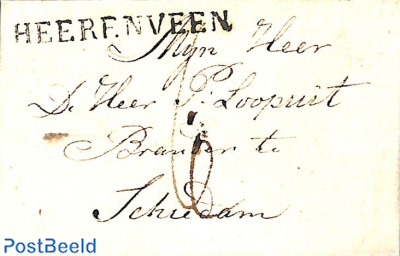 Folding letter from HEERENVEEN to Schiedam