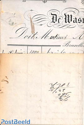 Folding invoice from Fabrique Royale to Amsterdam