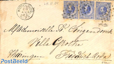 small envelope from Middelburg to Friedrichroda. See Middelburg postmark.