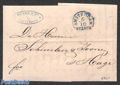 Folding letter from AMSTERDAM to 's Gravenhage